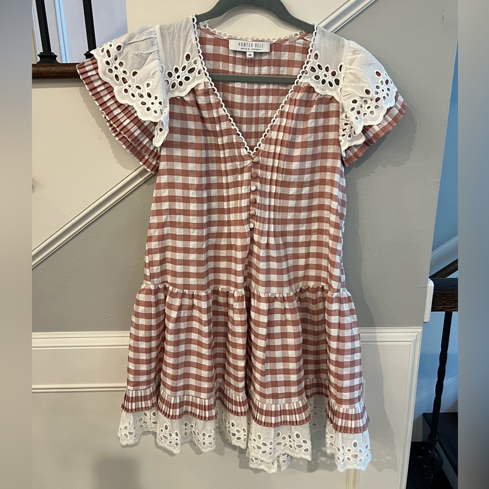 Gingham Dress with Eyelet Details